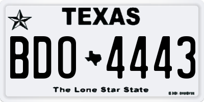 TX license plate BDO4443