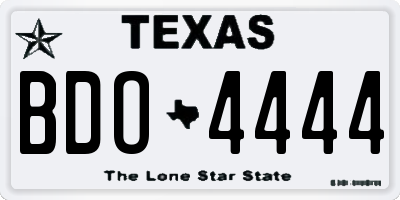 TX license plate BDO4444