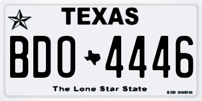 TX license plate BDO4446