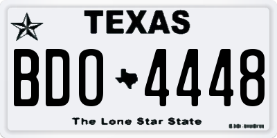 TX license plate BDO4448
