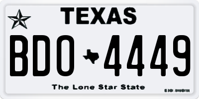 TX license plate BDO4449
