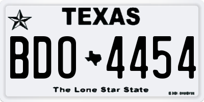 TX license plate BDO4454