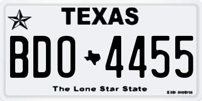TX license plate BDO4455