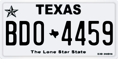 TX license plate BDO4459