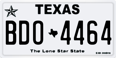TX license plate BDO4464