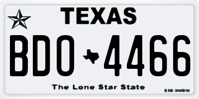 TX license plate BDO4466