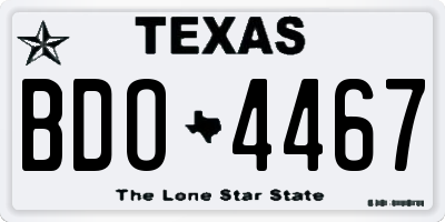TX license plate BDO4467