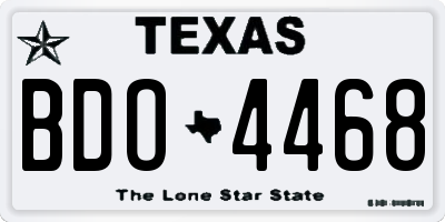 TX license plate BDO4468