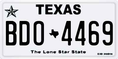 TX license plate BDO4469