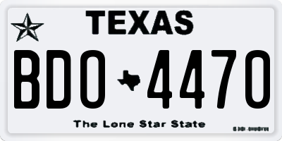 TX license plate BDO4470