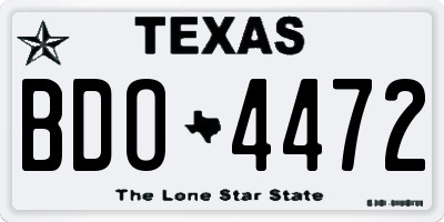 TX license plate BDO4472