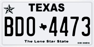 TX license plate BDO4473