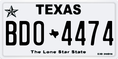TX license plate BDO4474