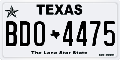 TX license plate BDO4475