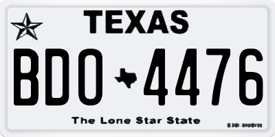 TX license plate BDO4476