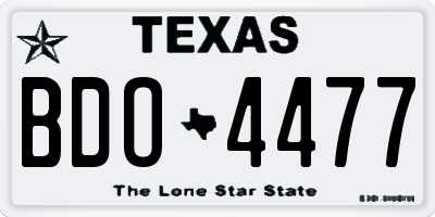 TX license plate BDO4477