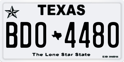TX license plate BDO4480