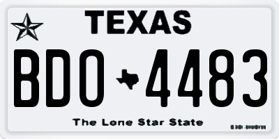 TX license plate BDO4483
