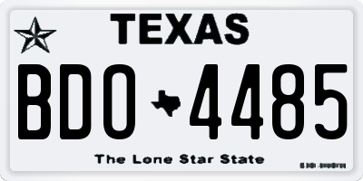 TX license plate BDO4485