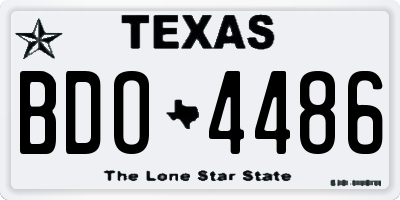 TX license plate BDO4486