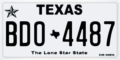 TX license plate BDO4487