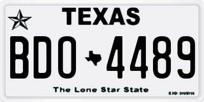 TX license plate BDO4489
