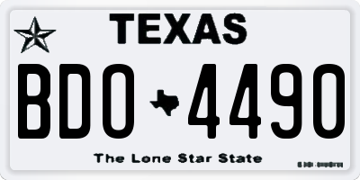 TX license plate BDO4490