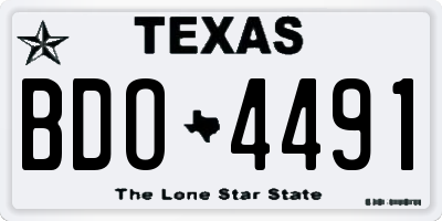 TX license plate BDO4491
