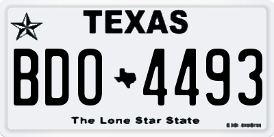TX license plate BDO4493