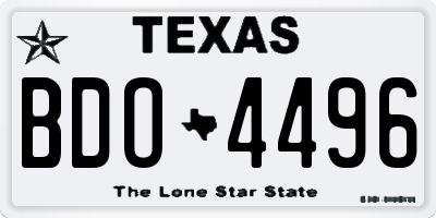 TX license plate BDO4496