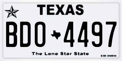 TX license plate BDO4497