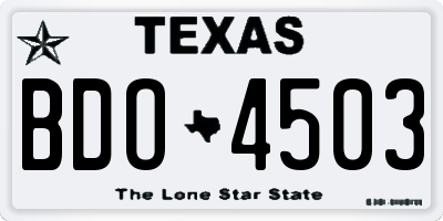 TX license plate BDO4503