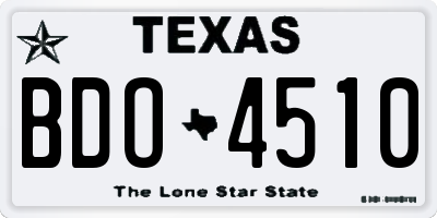 TX license plate BDO4510