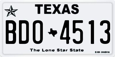 TX license plate BDO4513