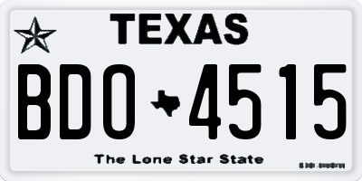 TX license plate BDO4515
