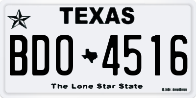 TX license plate BDO4516