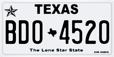 TX license plate BDO4520
