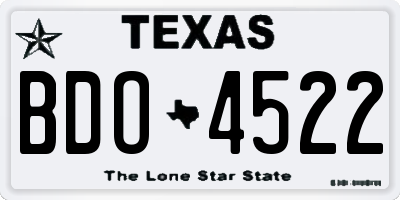 TX license plate BDO4522