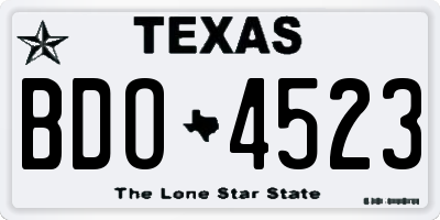 TX license plate BDO4523