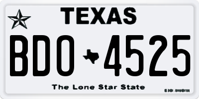 TX license plate BDO4525