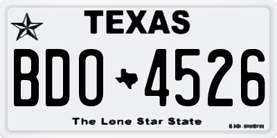 TX license plate BDO4526