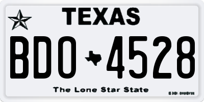 TX license plate BDO4528