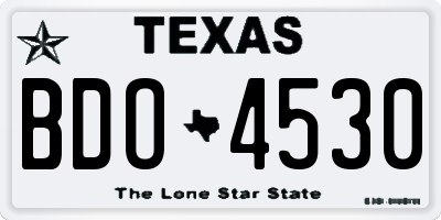 TX license plate BDO4530