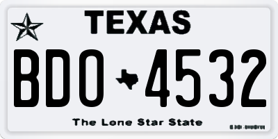 TX license plate BDO4532