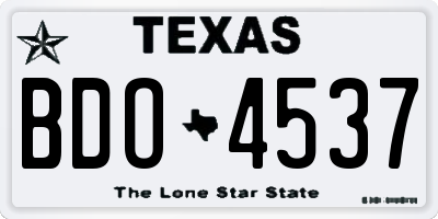 TX license plate BDO4537