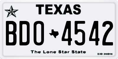 TX license plate BDO4542