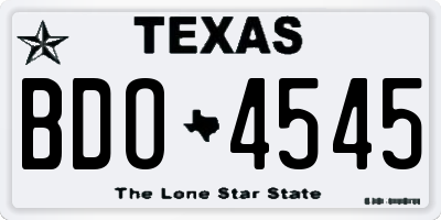 TX license plate BDO4545