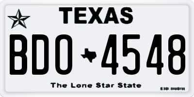 TX license plate BDO4548
