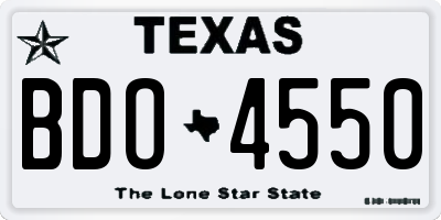 TX license plate BDO4550