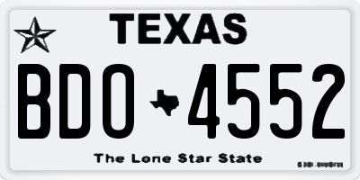 TX license plate BDO4552